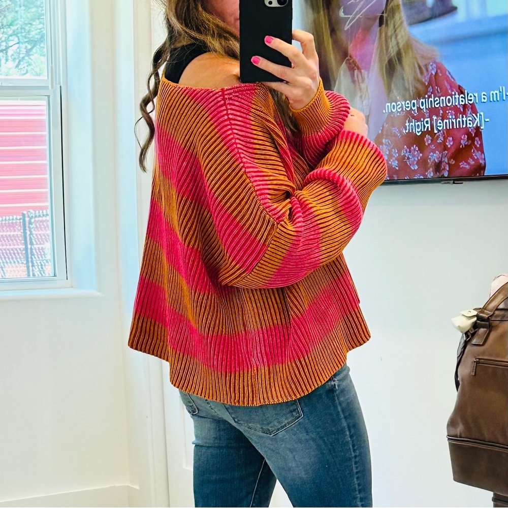 FREE PEOPLE JUST MY STRIPE SWEATER - Picture 3 of 4